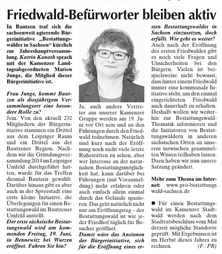 20150613_Wochenkurier_Friedwald